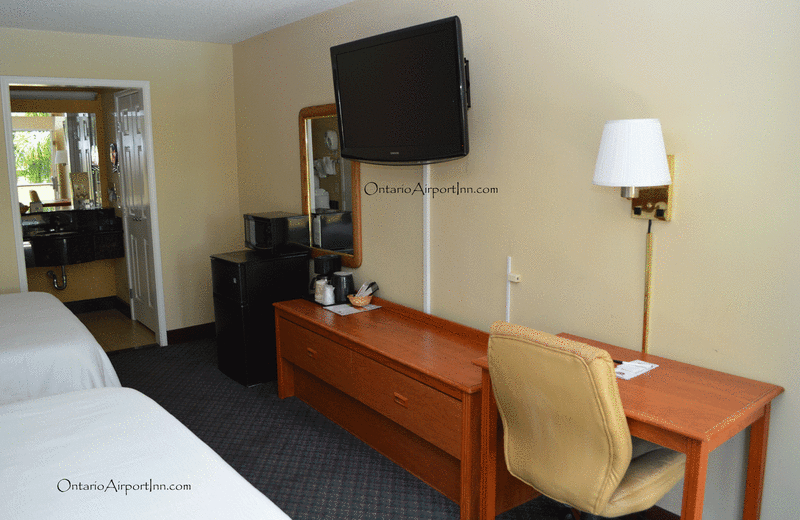 Guest room at Ontario Airport Inn.