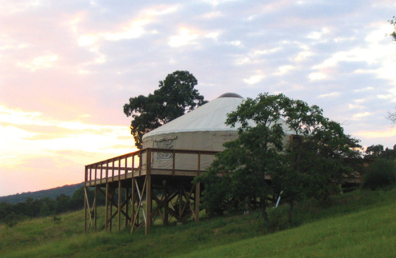 Yurt exterior at Stone Wind Retreat.