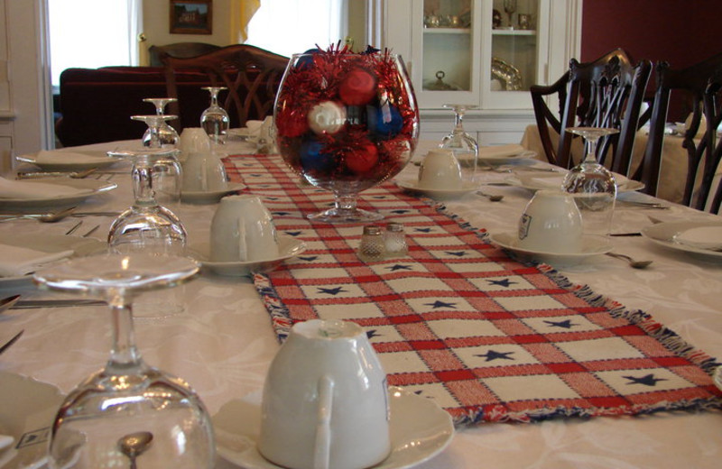 Dining at Holladay House Bed & Breakfast.