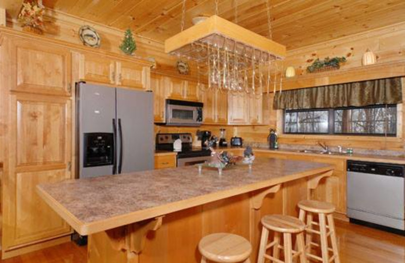 Cabin kitchen at Cabins For You.