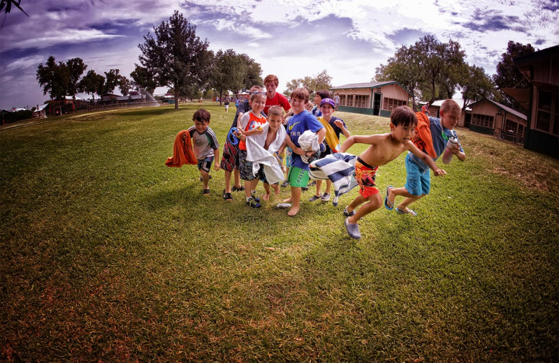 Boys group at Camp Champions on Lake LBJ.