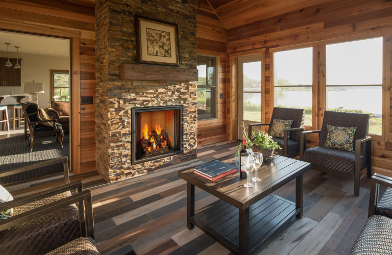 Guest living room at Madden's on Gull Lake.