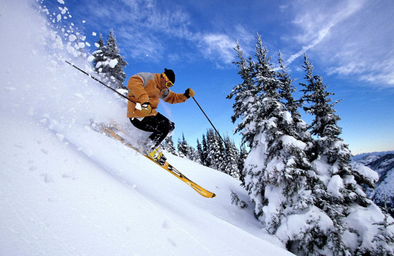 Skiing near Whispering Woods Resort.