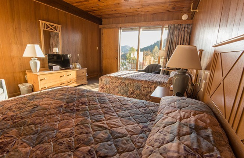 Guest room at Buckhorn Lake State Resort Park.