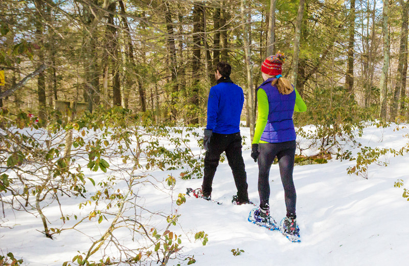 Snow shoeing at Mohonk Mountain House.