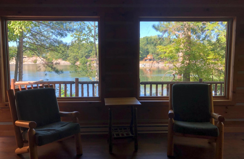 Cabin view at Riverbay Adventure Inn.