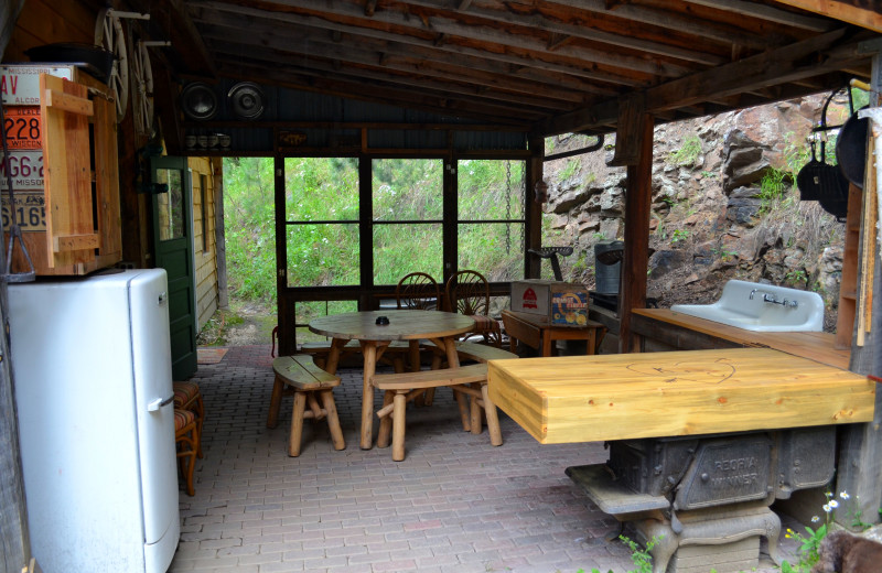 Cabin patio at Backroads Inn and Cabins.