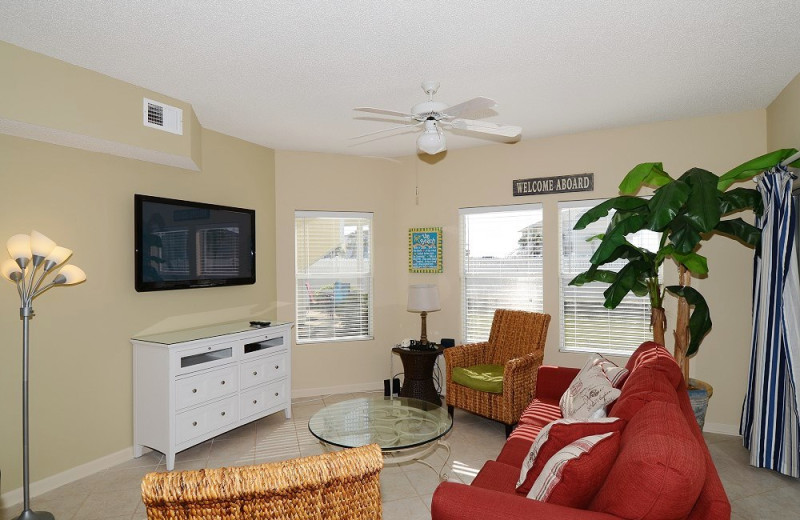 Vacation rental living room at Sandpiper Cove.