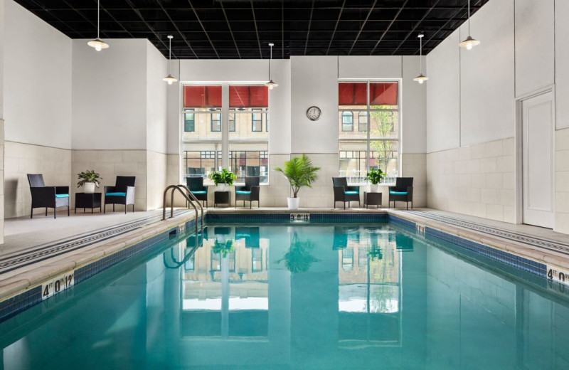 Indoor pool at Sheraton Duluth Hotel.