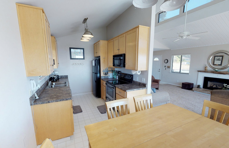 Rental kitchen at Irish Beach Vacation Rentals.