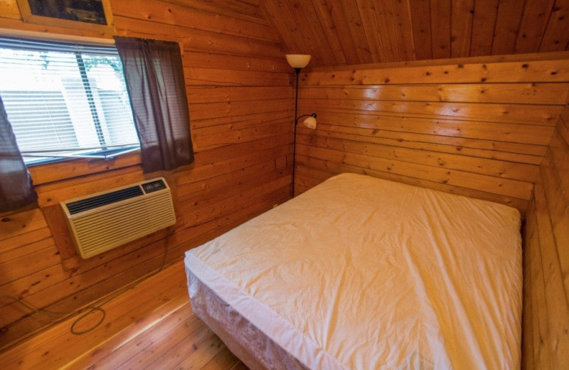 Cabin bedroom at Colorado Springs KOA.