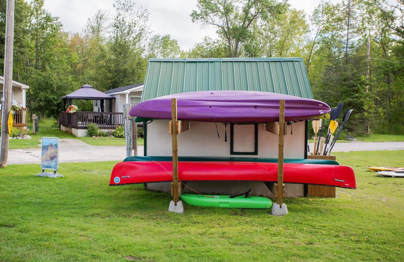 Canoes at Great Blue Resorts- Woodland Estate Resort.