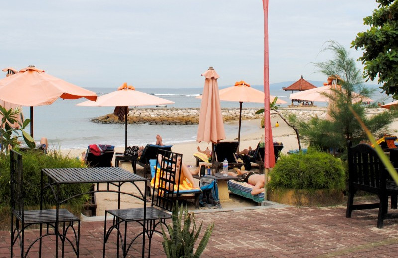 Patio at Diwangkara Beach Hotel.