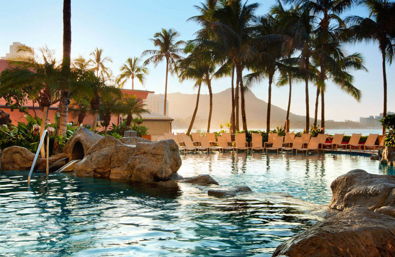 Outdoor pool at Sheraton Waikiki Hotel.