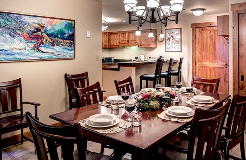 Rental kitchen at Bear Claw Condominiums.