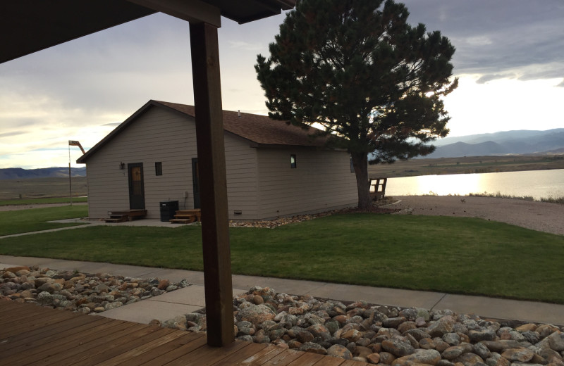 Cabin porch at Lakeview Lodge 307.