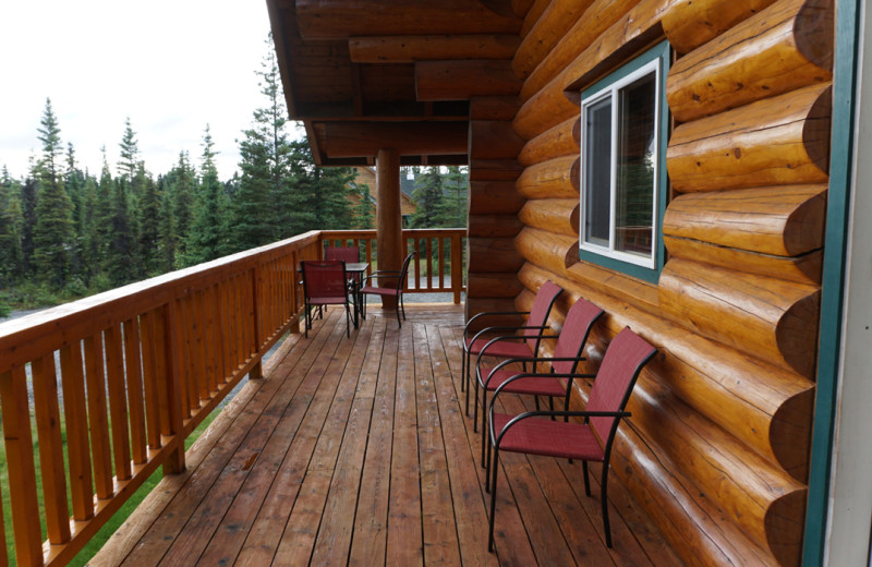 Guest balcony at Salmon Catcher Lodge.