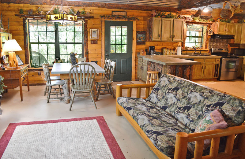 Rental living room at Log Country Cove.