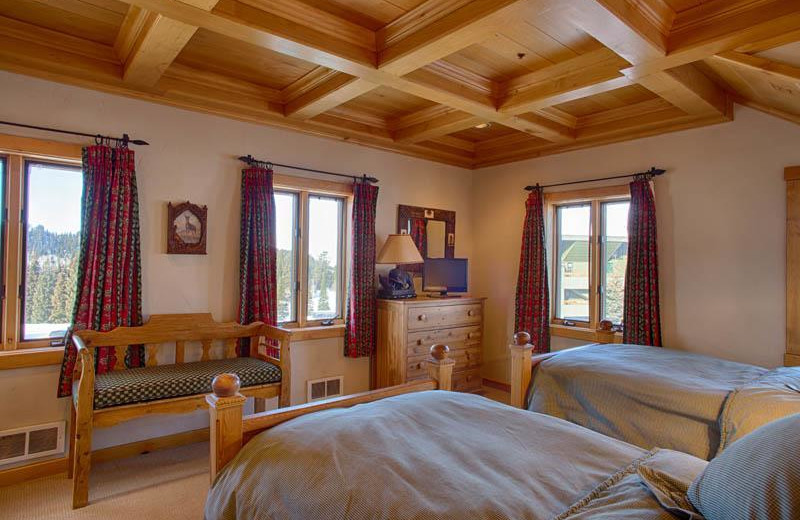 Vacation rental bedroom at Grand Targhee Resort.