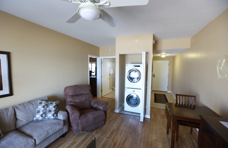 Guest room at Shoreline Island Resort.