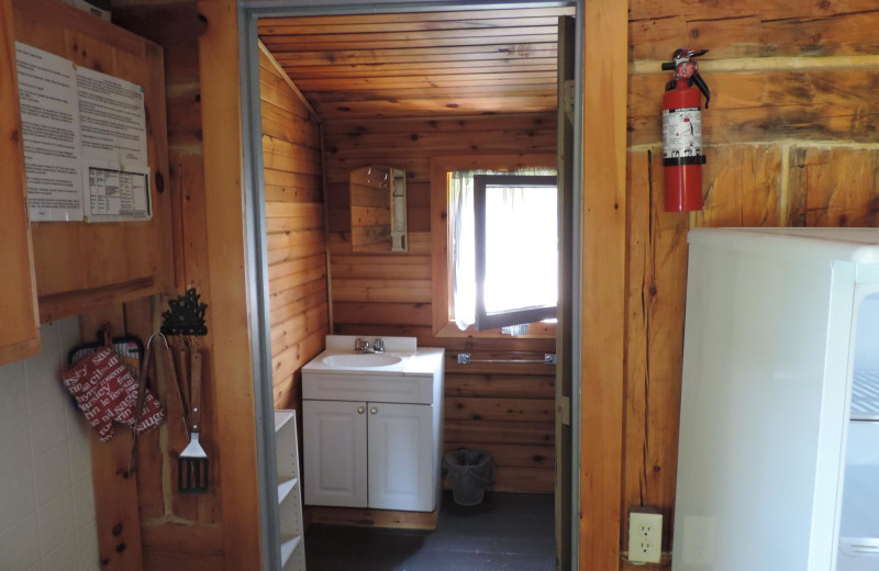 Cabin interior at Owls Nest Lodge.