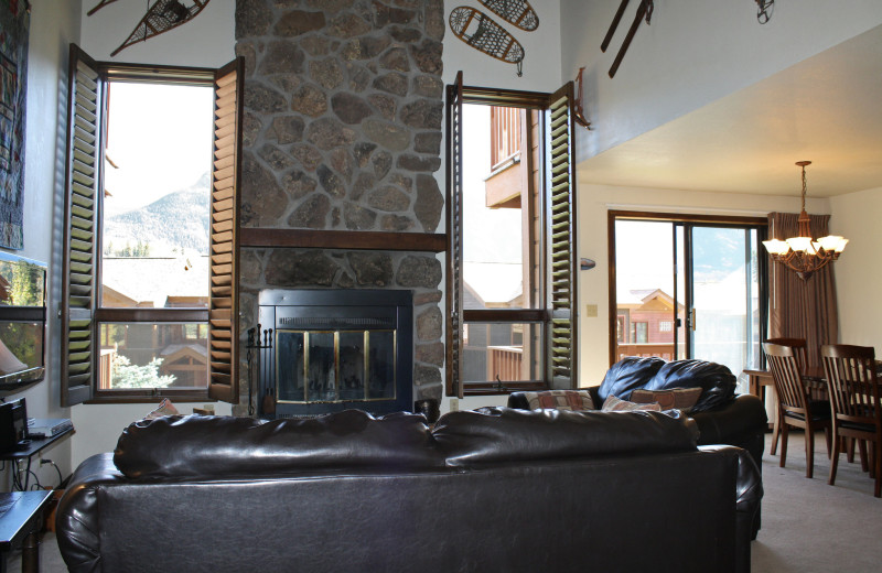 Guest living room at Cascade Village Condominiums.