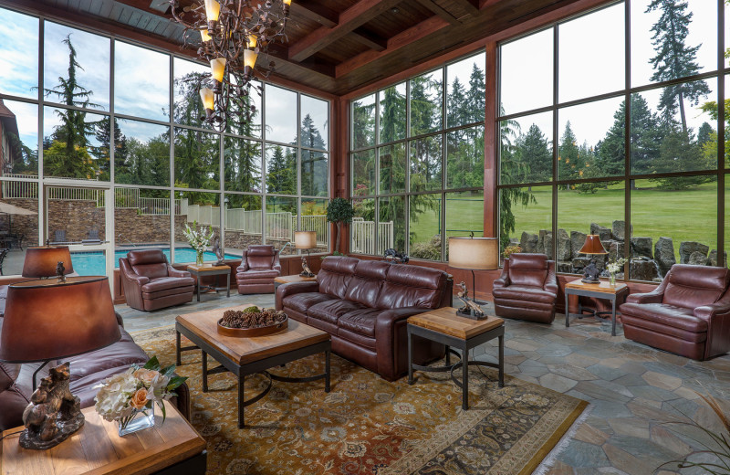 Lobby at Olympic Lodge.