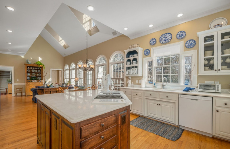 Rental kitchen at Yonder Luxury Vacation Rentals.