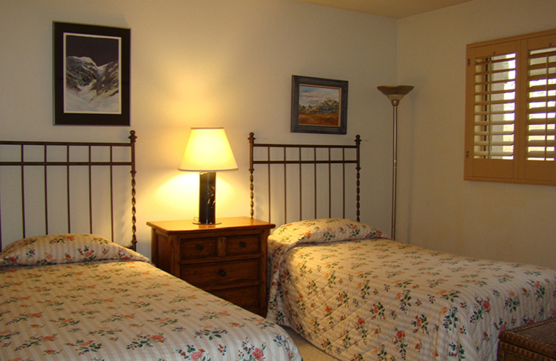 Guest bedroom at Cascade Village Condominiums.