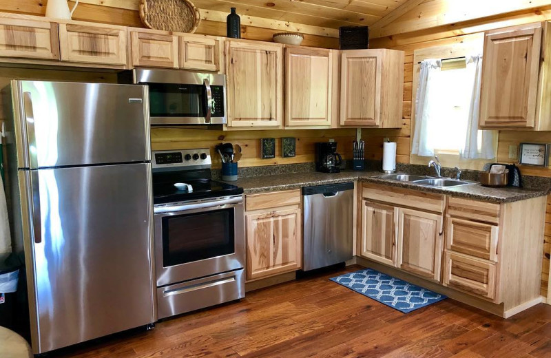 Cabin kitchen at Little Valley Mountain Resort.