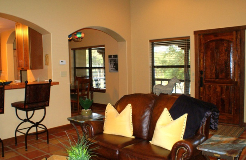 Living room at Adobe River Sanctuary.