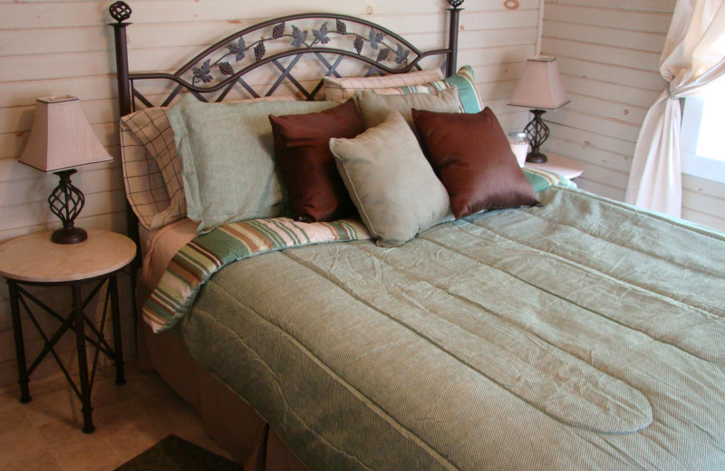 Cottage bedroom at Bay Leaf Cottages & Bistro.