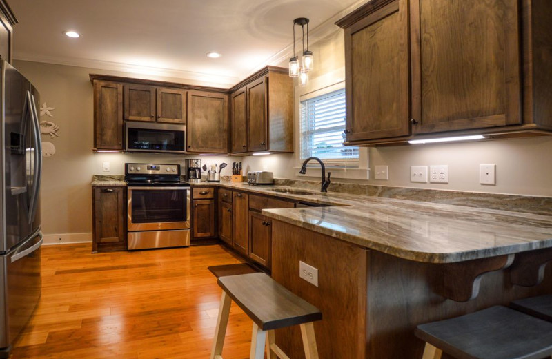 Rental kitchen at Luna Beach Properties.