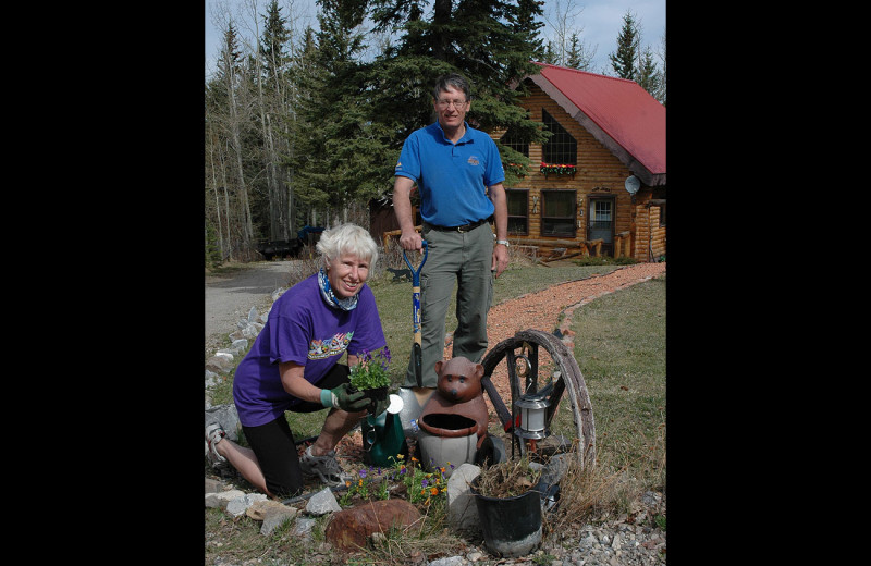 Couple at Gingerbread Cabin.