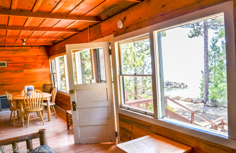 Cabin dining room at Meeks Bay Resort 