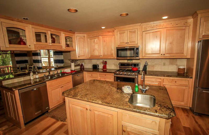 Rental kitchen at Big Bear Vacations.