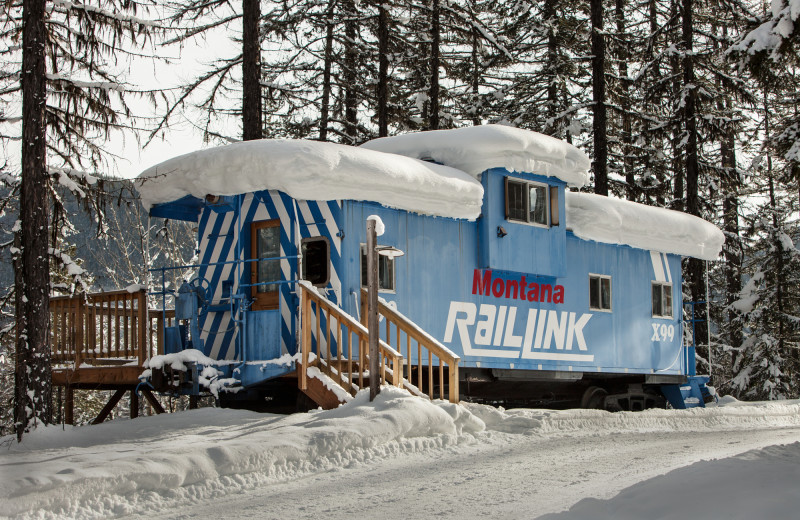 Caboose car at Izaak Walton Inn.