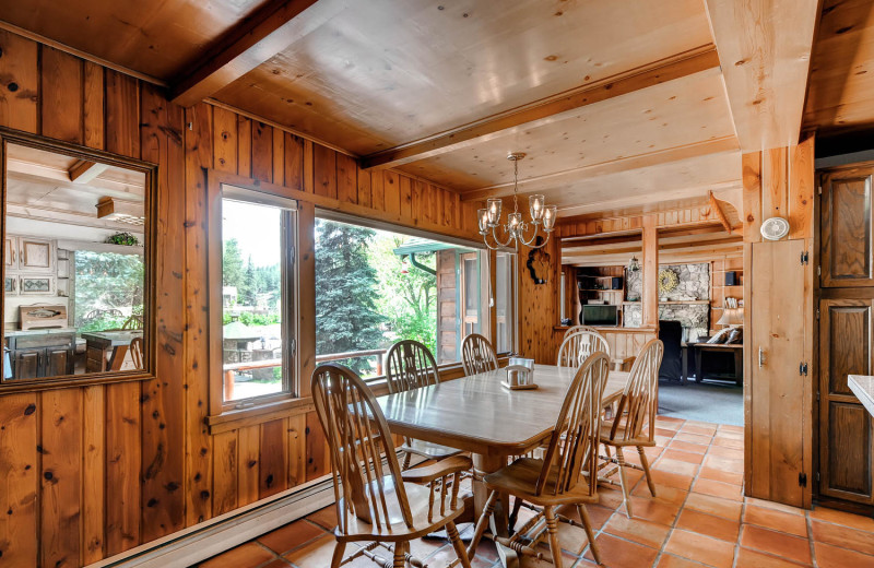 House dining room at Colorado Bear Creek Cabins.