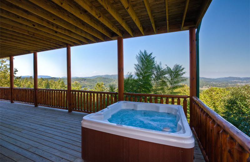 Cabin hot tub at The Cabin Rental Store.