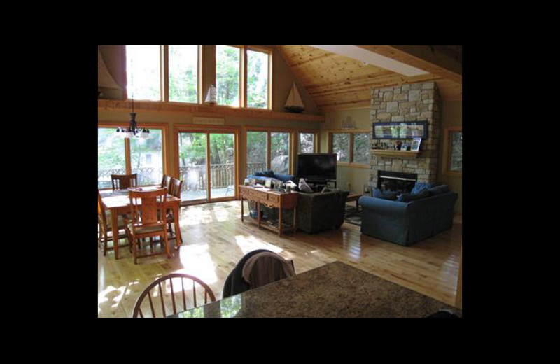 Rental living room at Michigan Vacation Rentals.