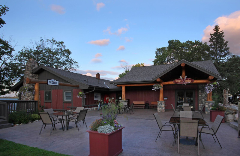 Patio at Trapper’s Landing Lodge on Leech Lake.