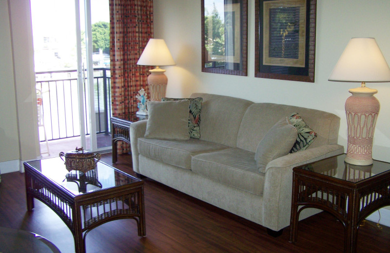 Rental living room at Madeira Bay Resort.