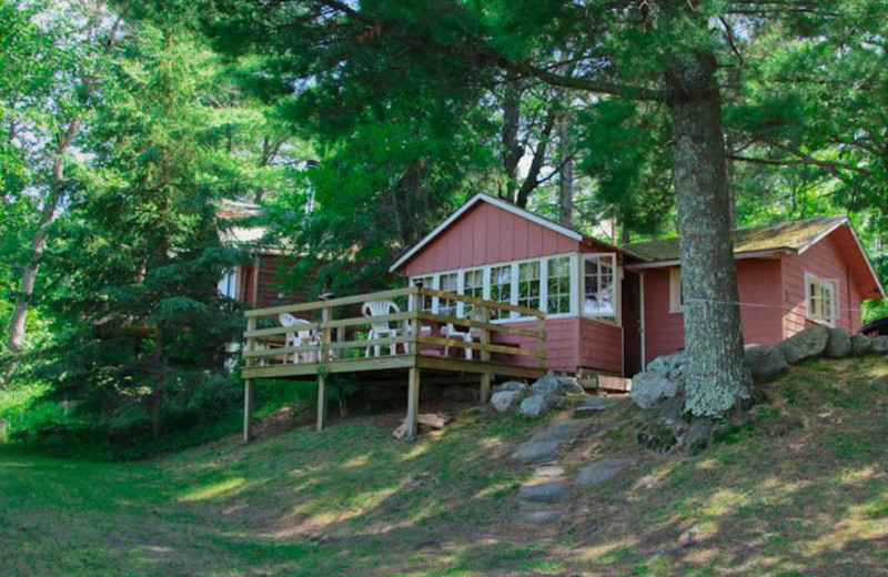 Cottage exterior at Thunder Lake Lodge. 