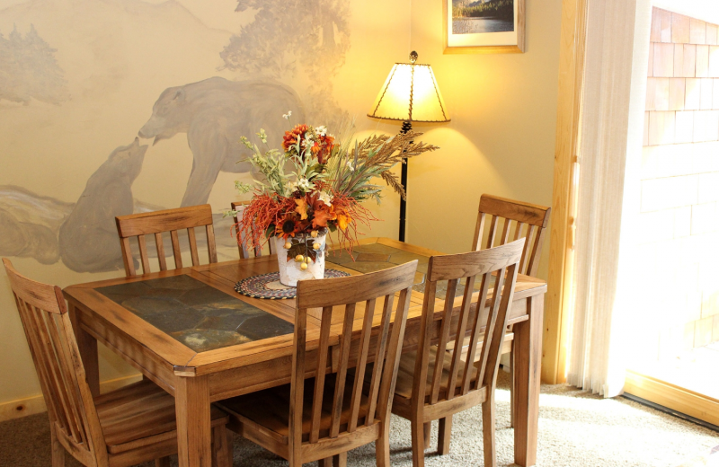 Condo dining room at Bear Creek Vacation Condos.