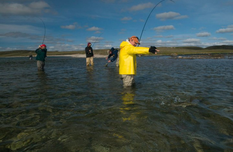 Fishing at Plummer's Arctic Fishing Lodges.