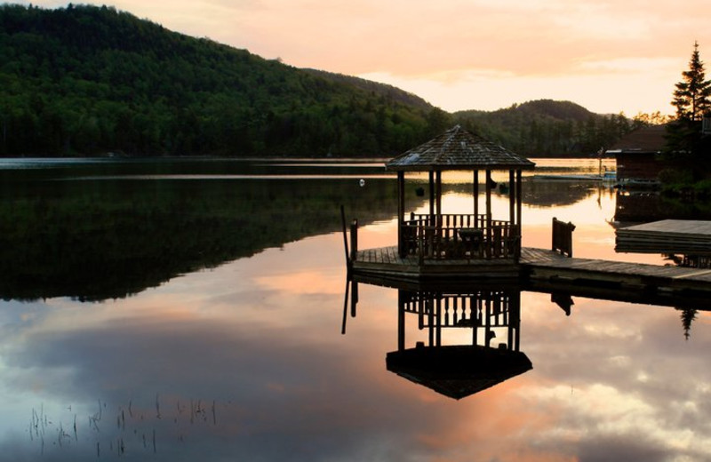 Lake sunset at Big Moose Inn.