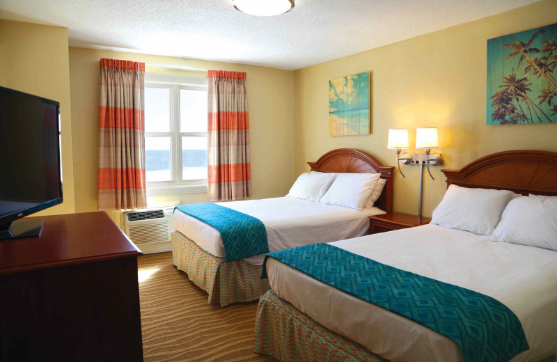 Guest room at Plim Plaza Hotel Ocean City.