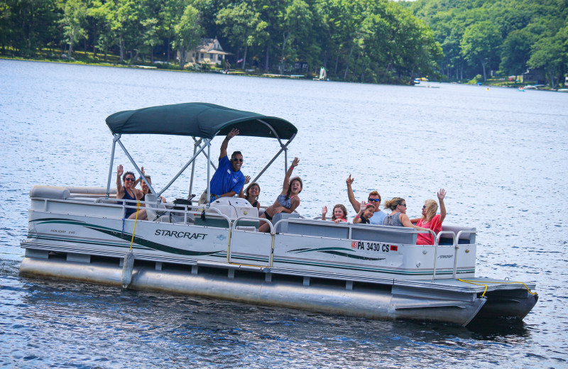Pontoon at Woodloch Resort.