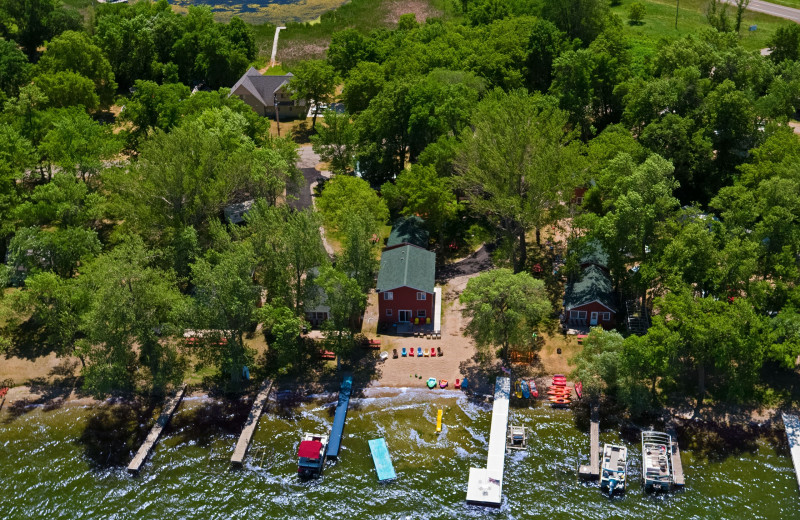 Aerial view of Diamond Lake Resort.