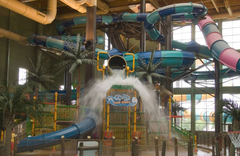 Bucket drop in waterpark at Maui Sands Resort & Indoor Waterpark.